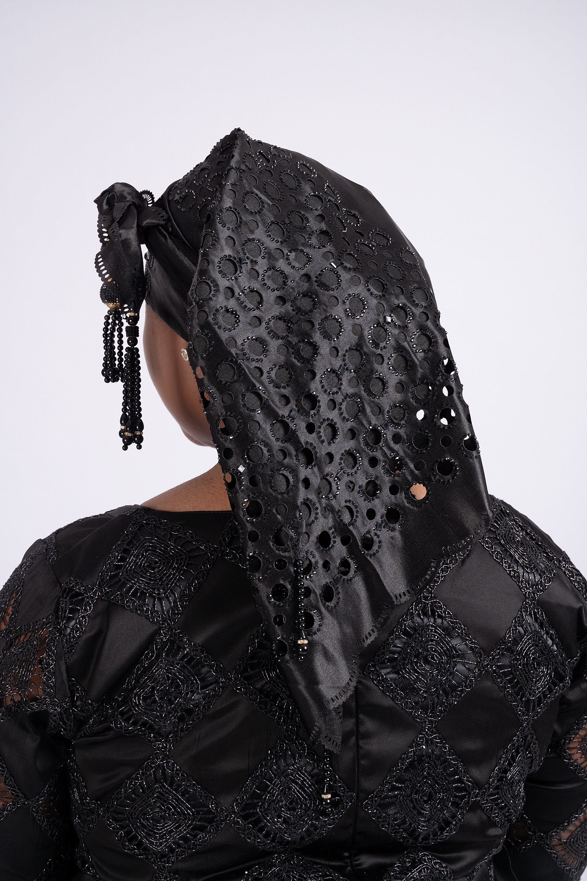 Bazin Noir — Black Diamond Lace